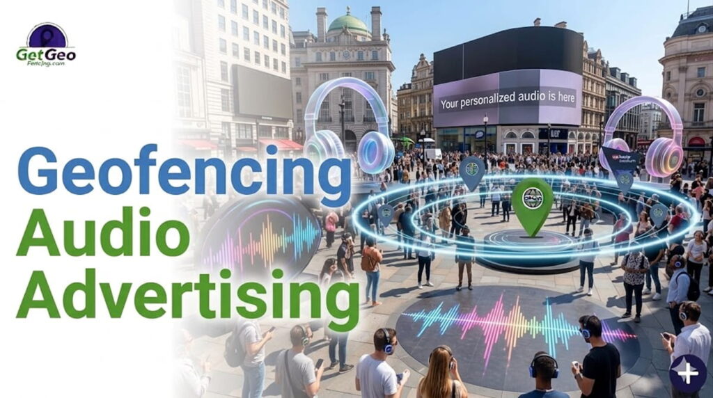 Geofencing Audio Advertising featured image showing precise geofencing and targeted digital advertising.