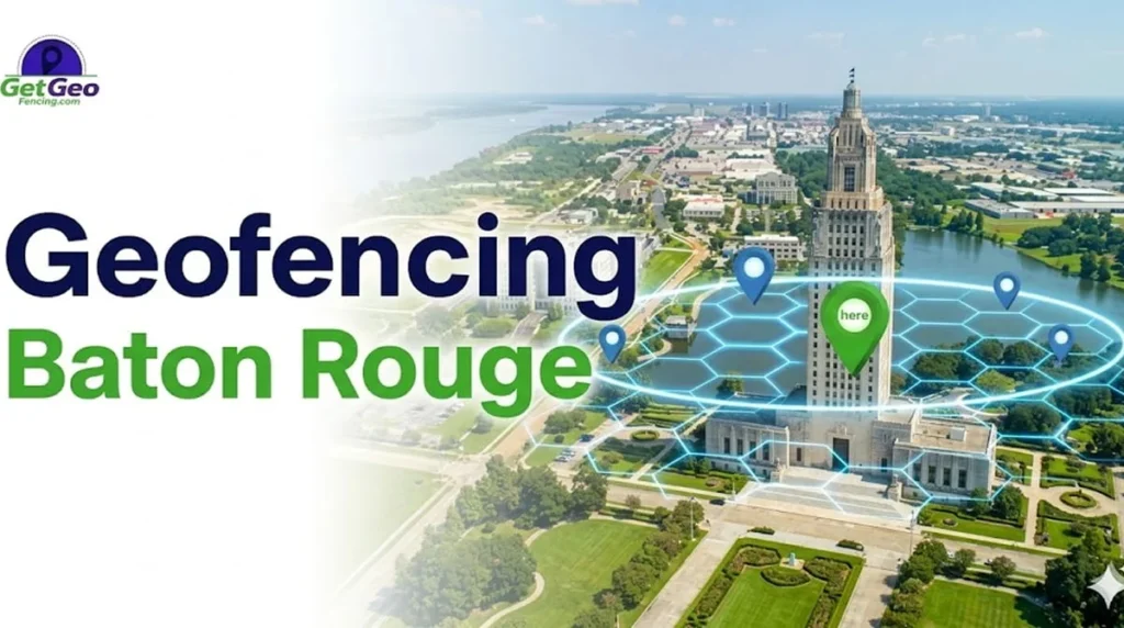 Geofencing Baton Rouge featured image showing precise geofencing and targeted digital advertising.