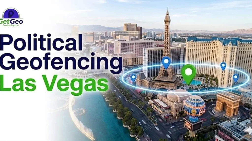 Political Geofencing Las Vegas featured image showing voter audience targeting with geofencing.