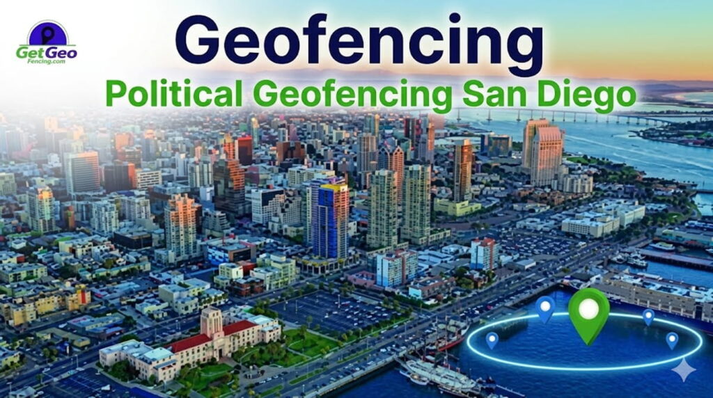 Political Geofencing San Diego featured image showing voter audience targeting with geofencing.